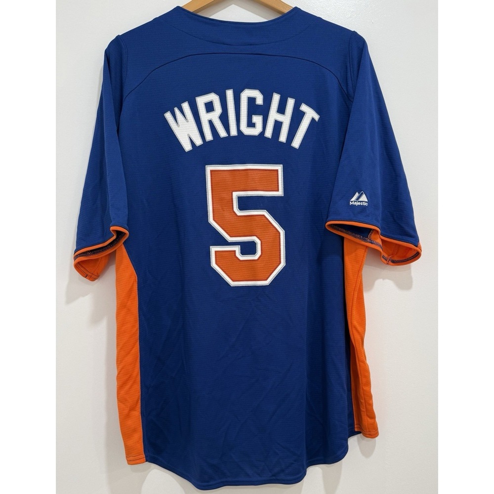New York Mets David Wright Cooperstown Authentic Jersey XL Majestic Blue ORNG